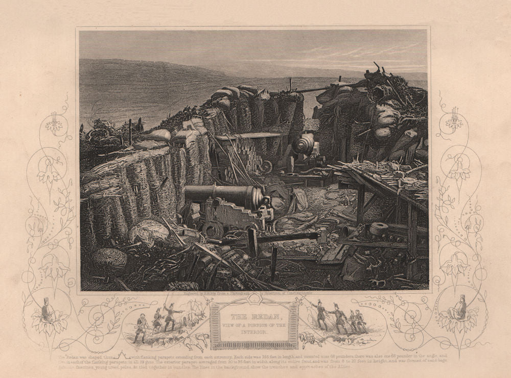CRIMEAN WAR. The Redan. View of a portion of the interior 1860 old print